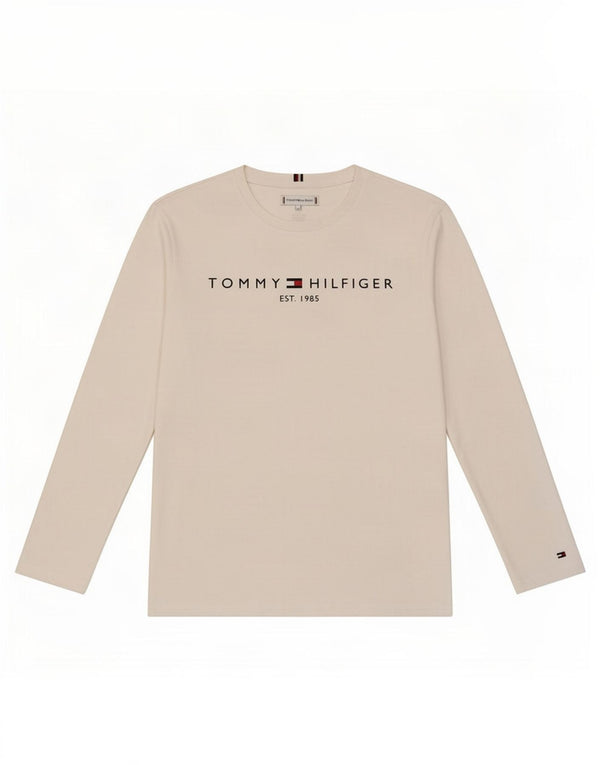 Top grafic pentru băieți Tommy Hilfiger cu mânecă lungă 13-14 ani, alb