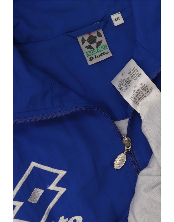 Jachetă de trening grafică pentru bărbați Lotto 2XL, albastru, nailon color bloc