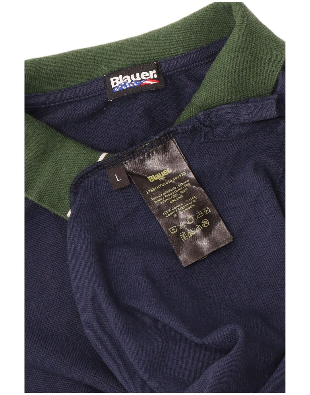 Cămașă polo Blauer pentru bărbați, mare, albastru, bumbac color bloc