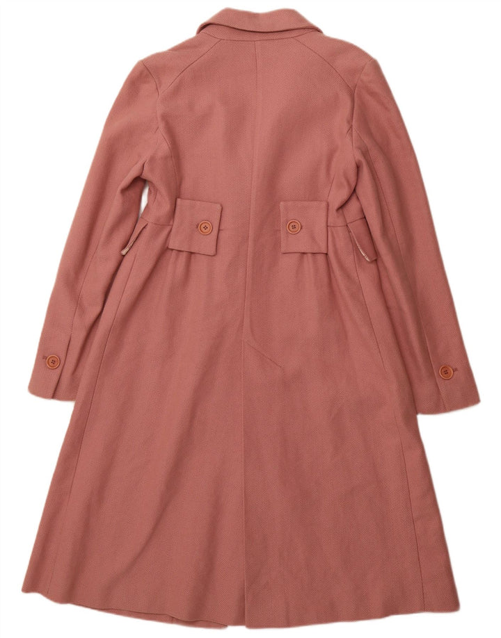 ZARA Womens Overcoat UK 12 Medium Pink Cotton