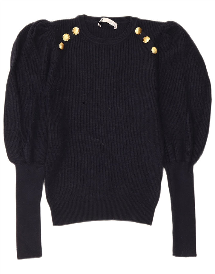Pulover pentru damă Zara, cu gâtul turn, Marea Britanie 12 Medium Bleumarin