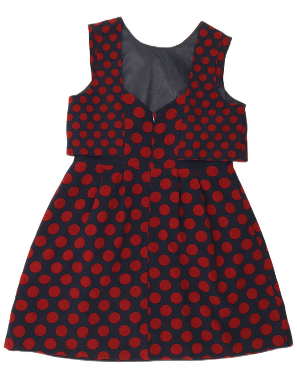 Oasis Womens Sleeveless Sheath Dress UK 16 Large Navy Blue Polka Dot