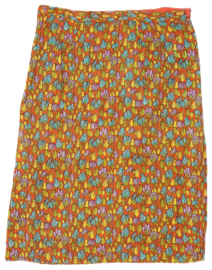 Fusta dreaptă pentru femei vintage W29 portocaliu mediu floral