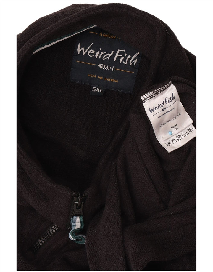 Pulover pentru bărbați Weird Fish, cu fermoar și gât, 5XL, poliester negru