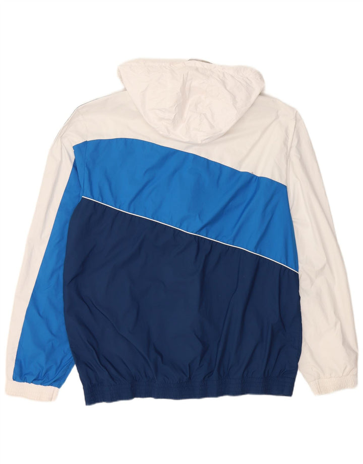Jachetă de ploaie cu glugă pentru bărbați Adidas UK 40 mare, albastru bleumarin, poliester color bloc