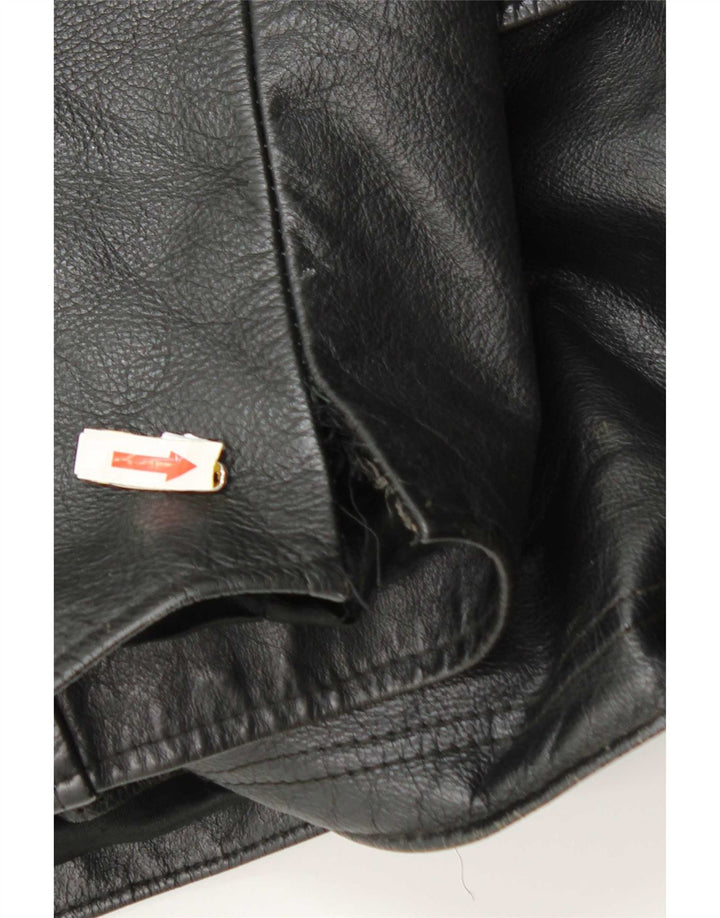 Jachetă de piele vintage pentru bărbați UK 42 XL neagră