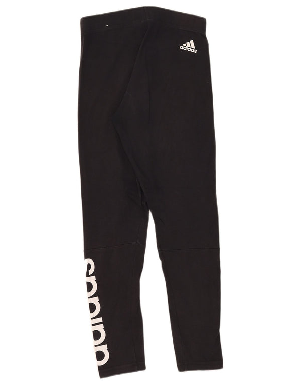 Leggings cu grafic pentru femei Adidas UK 8, bumbac negru mic