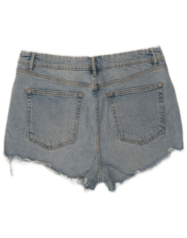 Pantaloni scurți din denim cu talie înaltă pentru femei Zara EU 44 XL W34 Bumbac albastru
