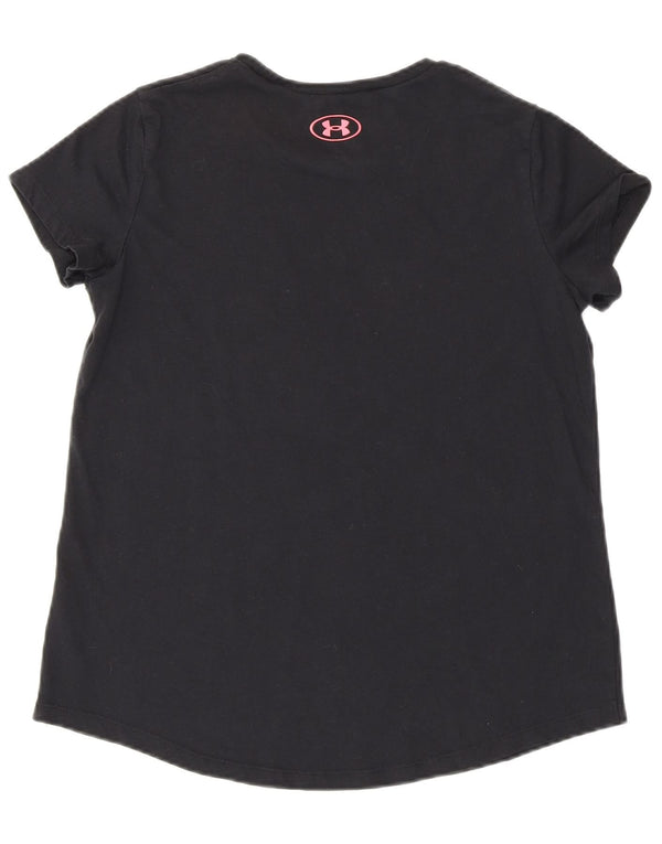 Tricou grafic Under Armour pentru fete Loose Fit Top 13-14 ani XL Negru