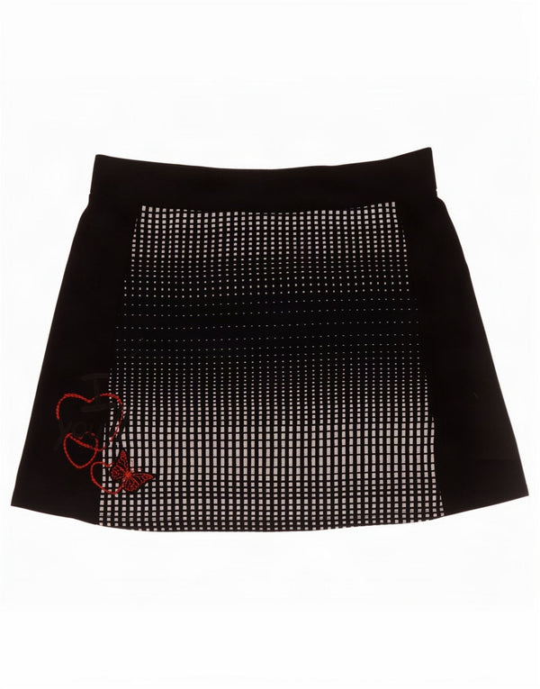 Fusta mini grafică Desigual pentru femei XL W34, viscoză geometrică neagră