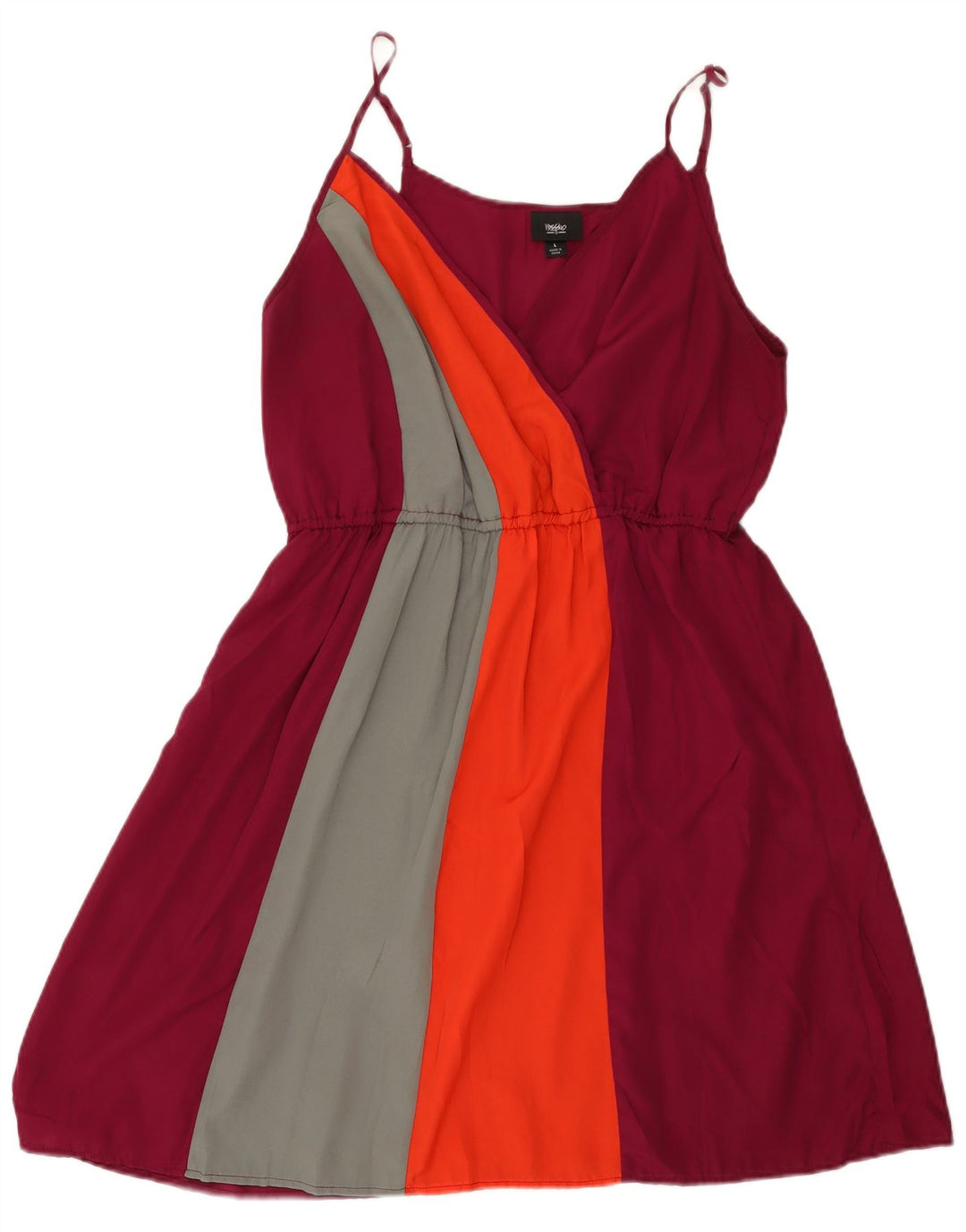 MOSSIMO Rochie Slip pentru Femei UK 14 Mare Bordeaux Colorblock Poliester