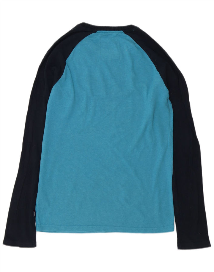 Top grafic pentru bărbați Superdry cu mânecă lungă, albastru mediu, bumbac color bloc