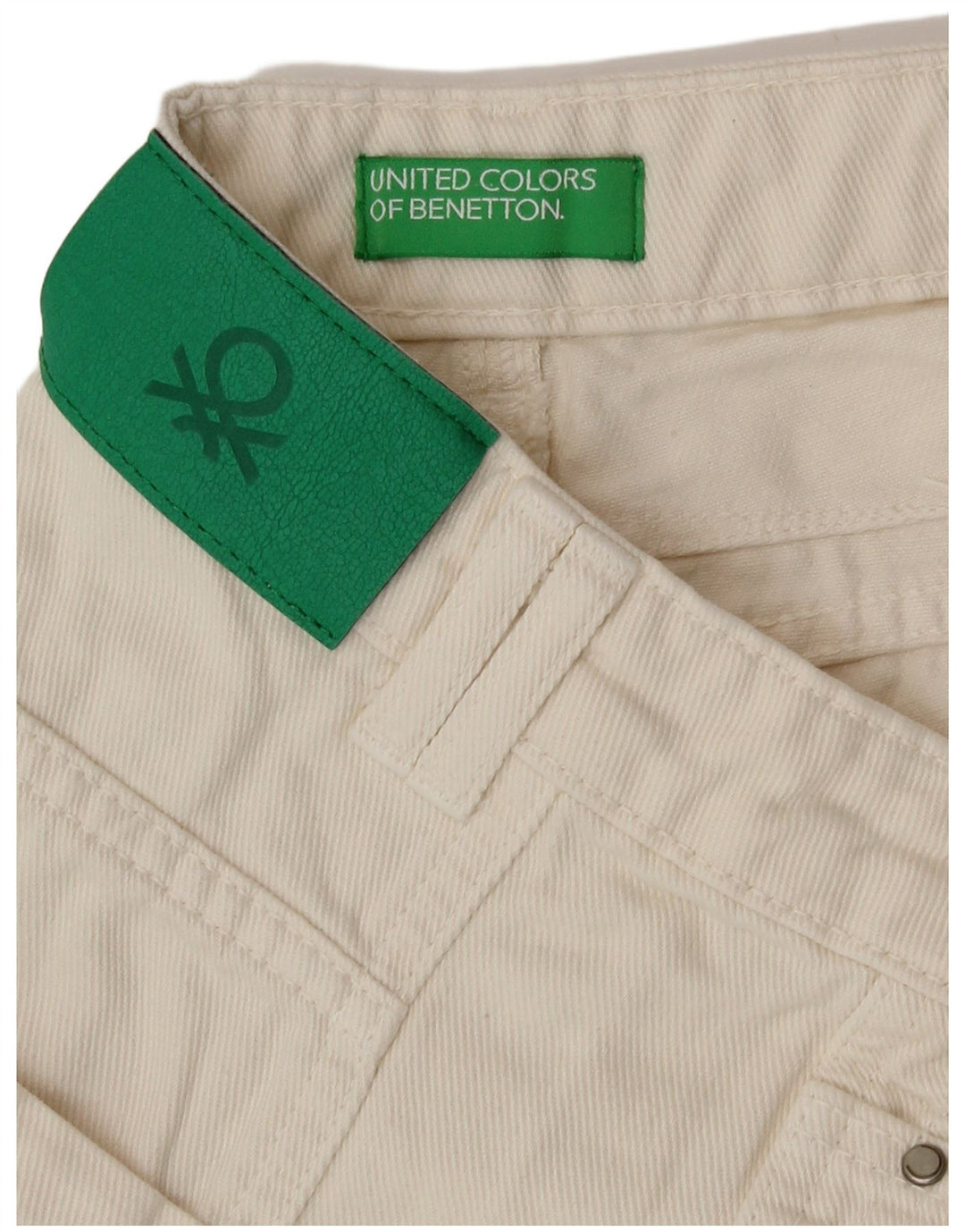 Blugi conici pentru femei Benetton W30 L29 alb