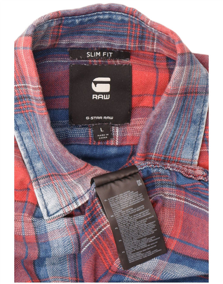 Cămașă pentru bărbați G-Star Slim Fit, mare, albastru, din bumbac