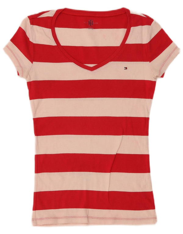Top tricou Tommy Hilfiger pentru femei UK 6 XS Red Striped