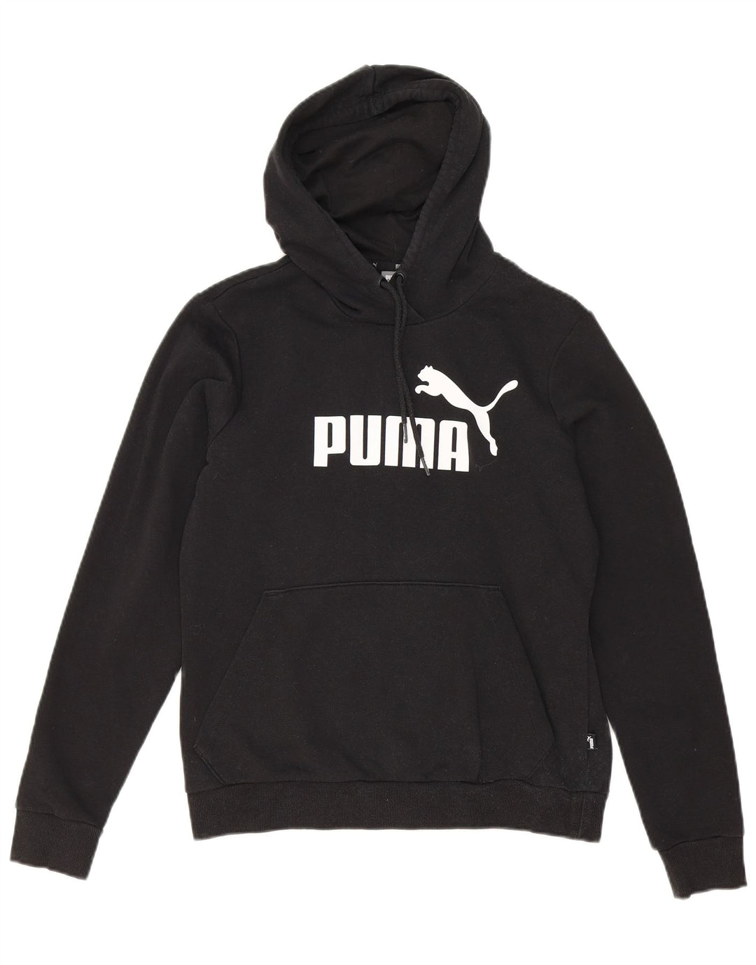 PUMA Womens Graphic Hoodie Jumper UK 12 Medium  Black