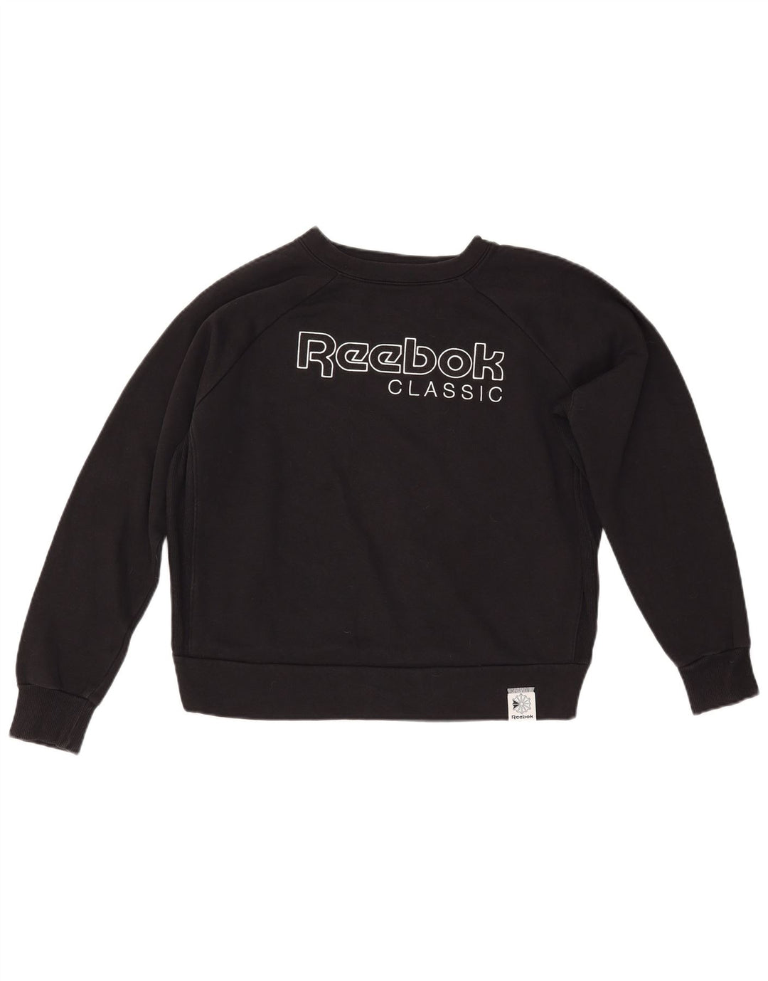 Reebok Pulover cu grafic pentru femei UK 14 Bumbac mediu negru