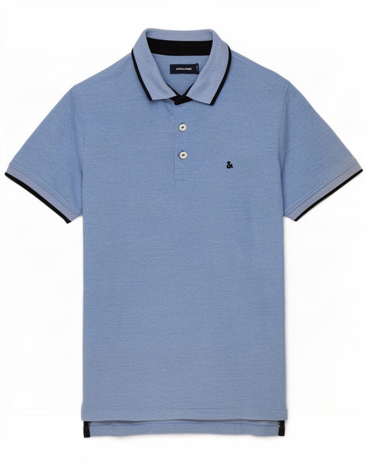 Tricou polo Jack & Jones pentru bărbați, bumbac albastru mediu