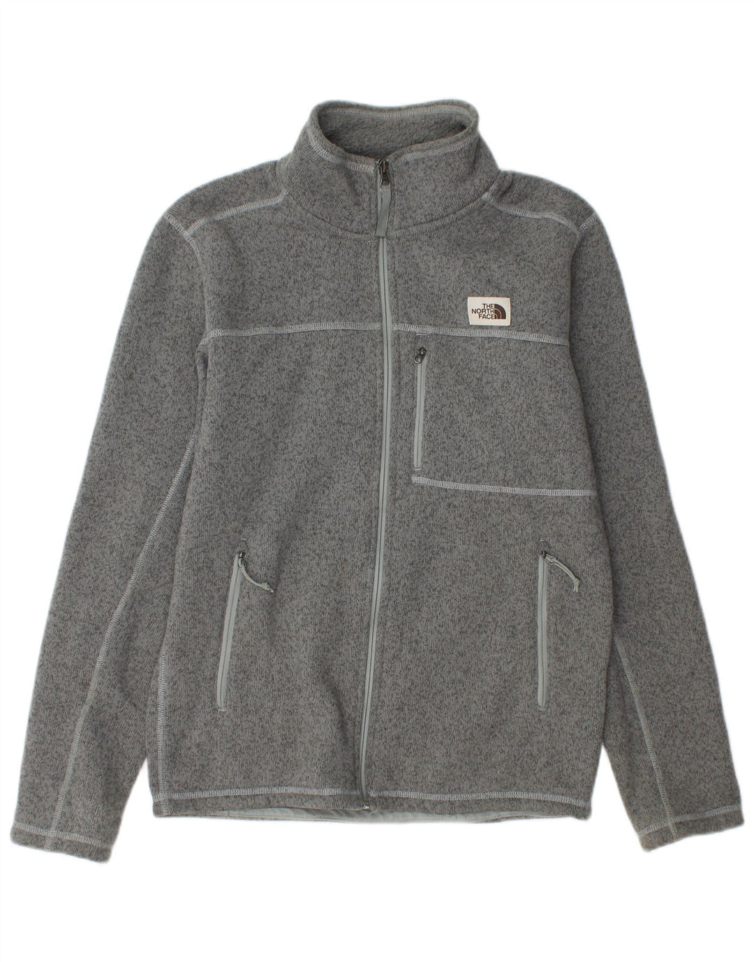 Jachetă de trening pentru bărbați THE NORTH FACE, din poliester moale, gri mic