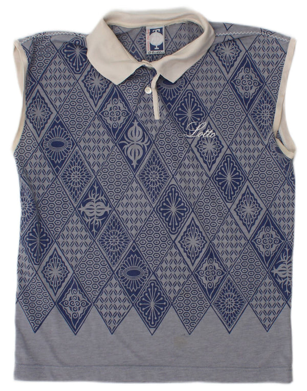 Tricou polo fără mâneci pentru femei LOTTO UK 12 Medium Blue Geometric