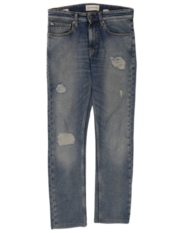 Calvin Klein Blugi Slim Distressed Bărbați W29 L28 Bumbac Albastru