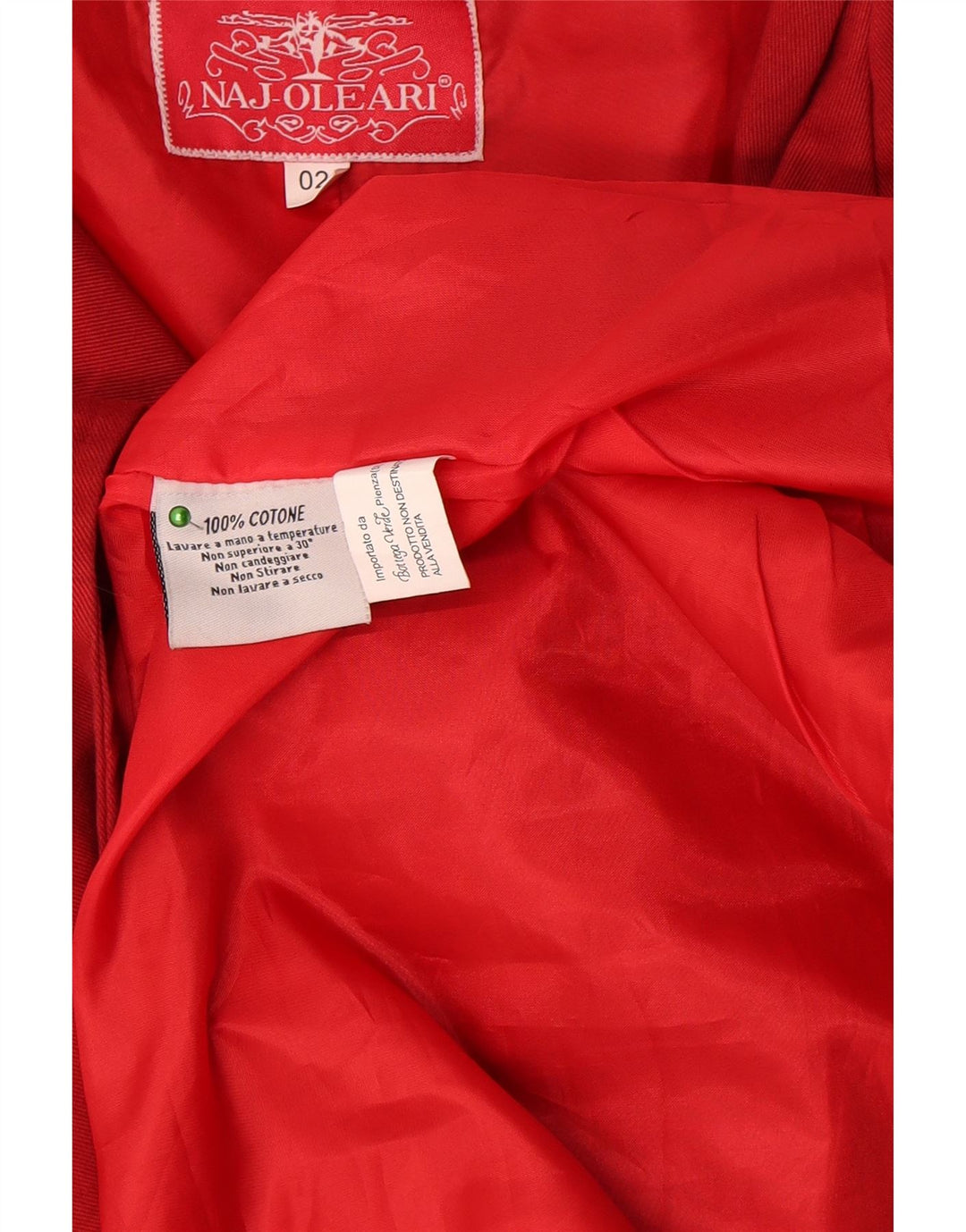 Trench supradimensionat pentru femei Naj Oleari US 2 XS Bumbac rosu