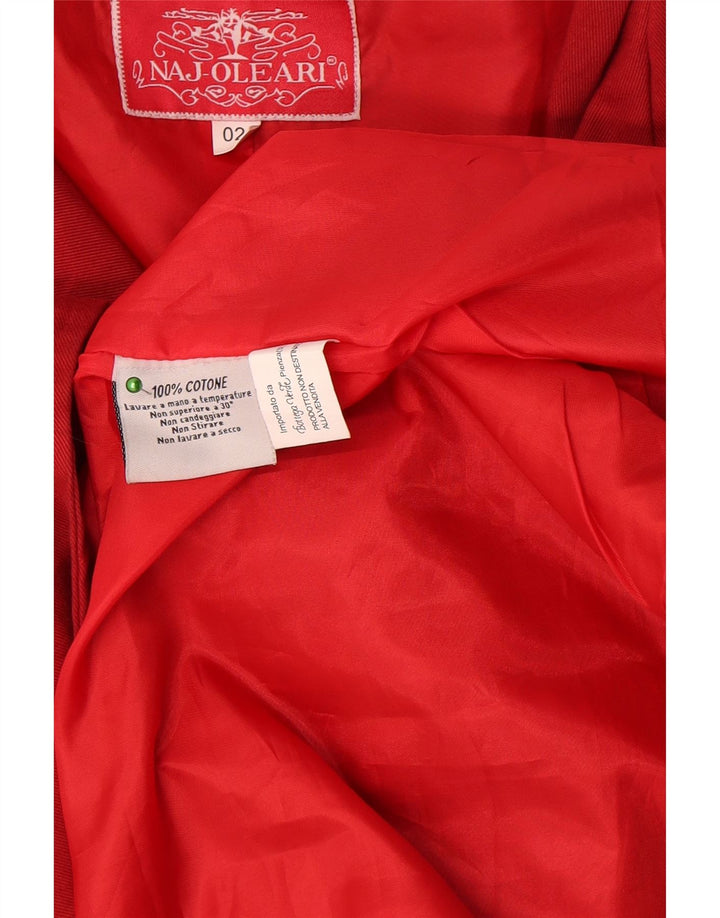 Trench supradimensionat pentru femei Naj Oleari US 2 XS Bumbac rosu