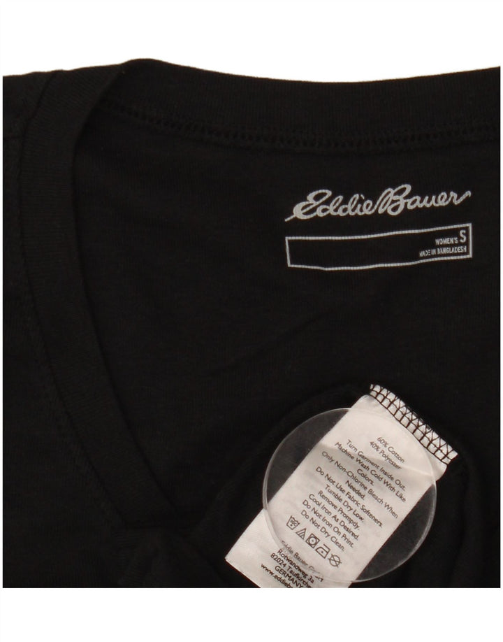 EDDIE BAUER Tricou pentru femei Top UK 10 Small Black Bumbac