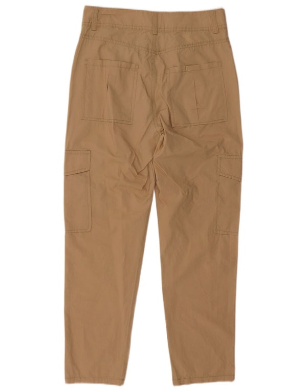 Pantaloni cargo crop Benetton pentru femei UK 6 XS W28 L25 bej bumbac