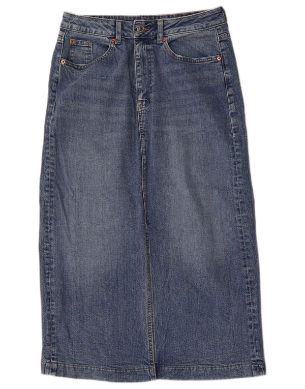 Fusta Midi de denim obișnuită pentru femei Marks & Spencer UK 10 Small W30 Blue