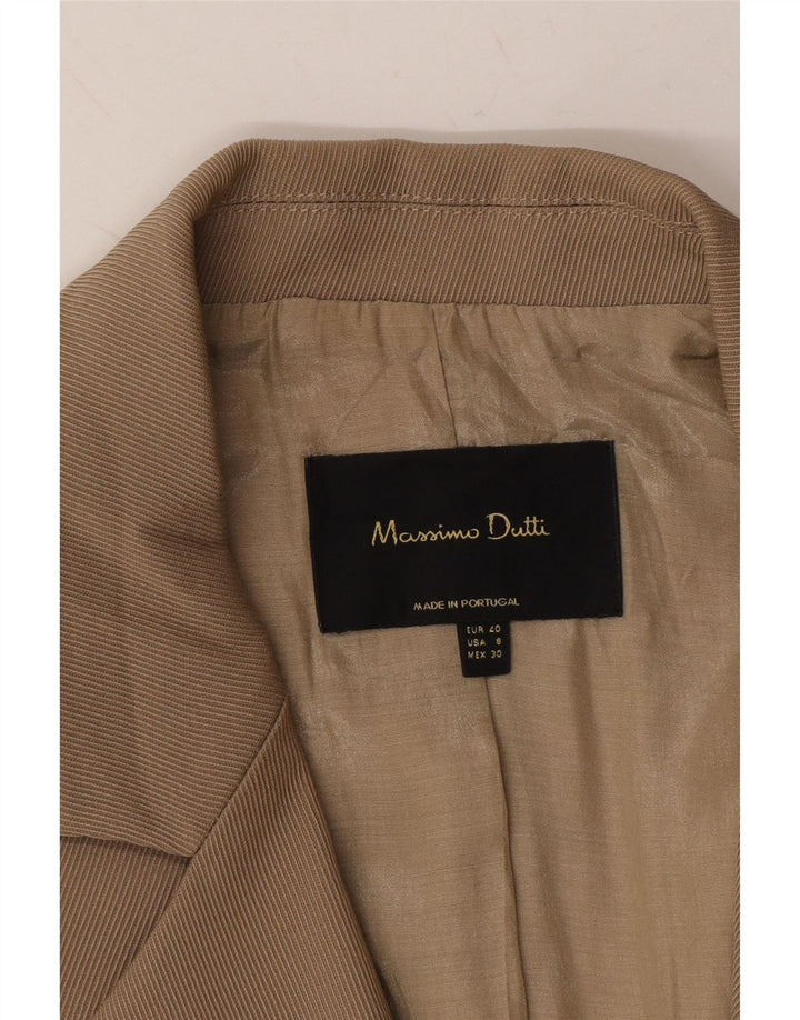 MASSIMO DUTTI Womens 1 Button Blazer Jacket EU 40 Medium Beige Modal Vintage Massimo Dutti and Second-Hand Massimo Dutti from Messina Hembry 