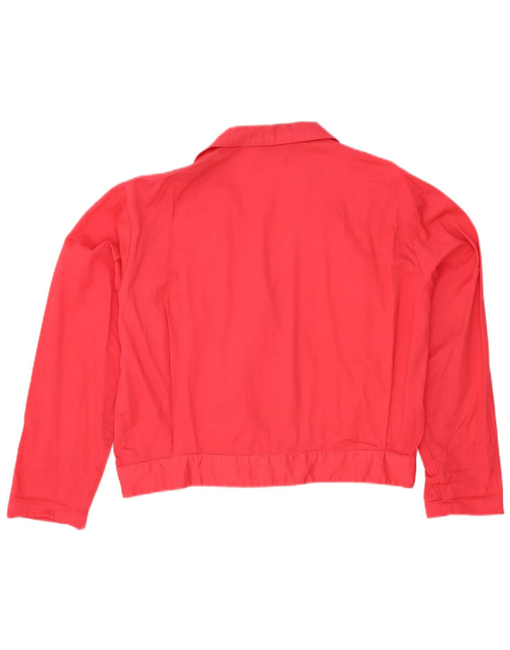 Blazer vintage pentru femei cu 3 nasturi, UK 16, mare, bumbac, roz