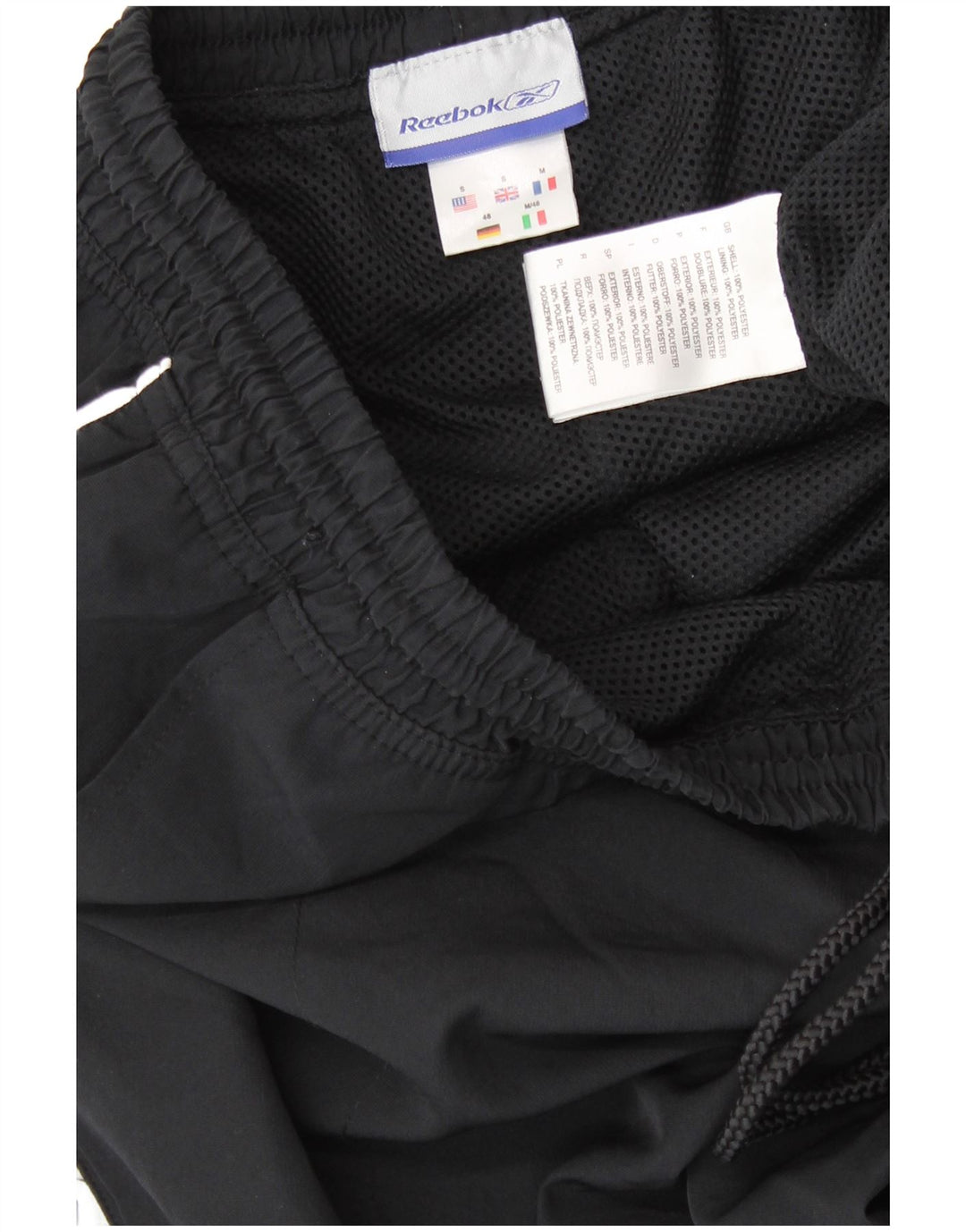 REEBOK Pantaloni de trening pentru bărbați Pantaloni de jogging Mici, negru, poliester color bloc