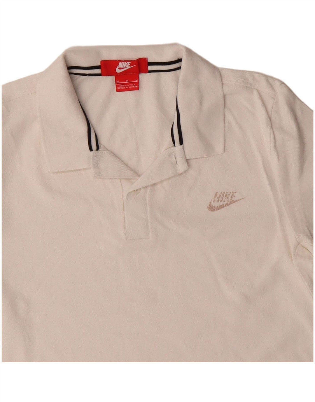 Tricou polo NIKE pentru bărbați, bumbac alb mediu