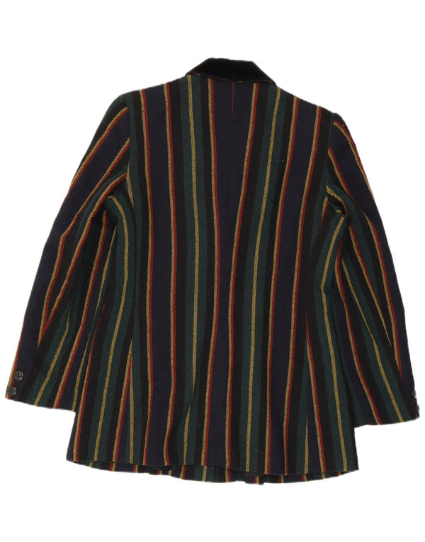 Jachetă pentru femei VINTAGE cu 2 nasturi, UK 10, cu dungi mici, multicolore