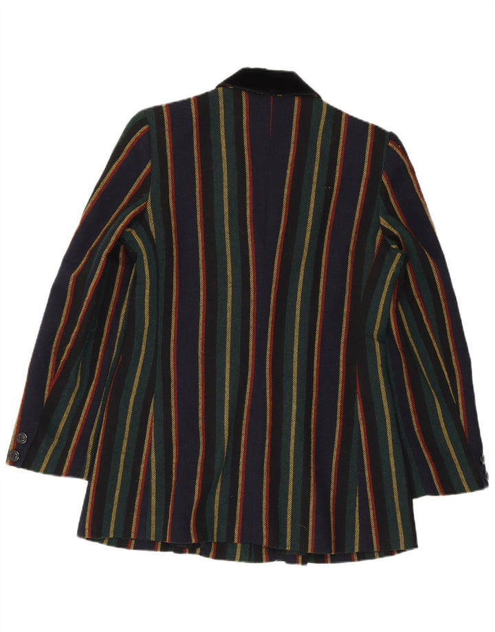 Jachetă pentru femei VINTAGE cu 2 nasturi, UK 10, cu dungi mici, multicolore