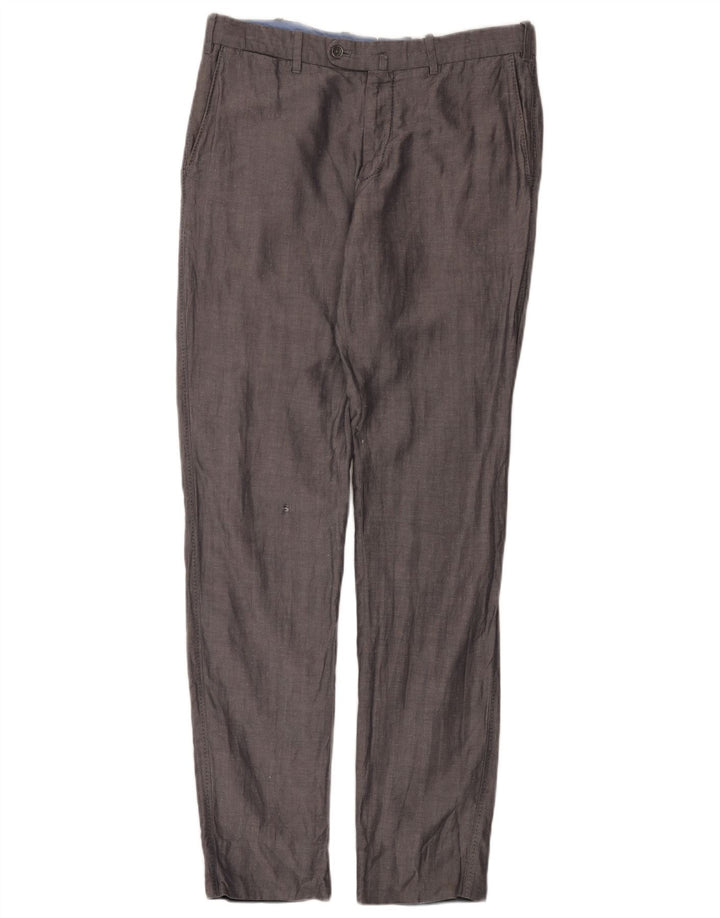 Massimo Dutti Pantaloni de costum subțiri pentru bărbați EU 42 L32 L32 L32 Gri Herringbone