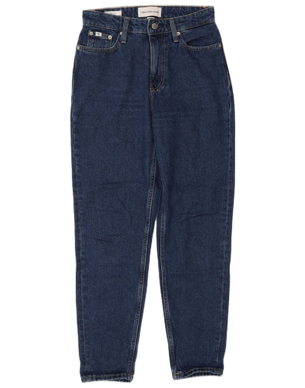 Blugi conici Calvin Klein Mom pentru femei cu talie înaltă L26 L28 Bumbac albastru