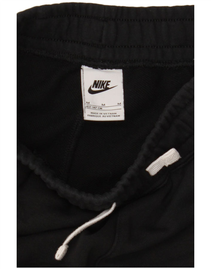 Pantaloni scurți sport grafic NIKE pentru băieți 10-11 ani, bumbac mediu negru