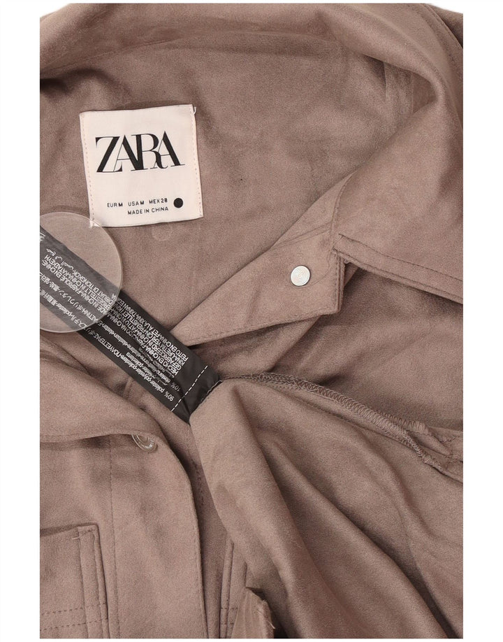 Cămașă din velur pentru femei Zara UK 14 Medium Gri Poliester