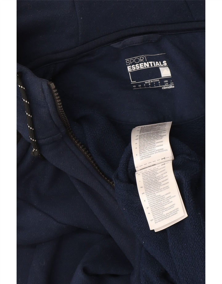 Pulover Adidas Climalite pentru bărbați, cu fermoar, poliester, albastru mare