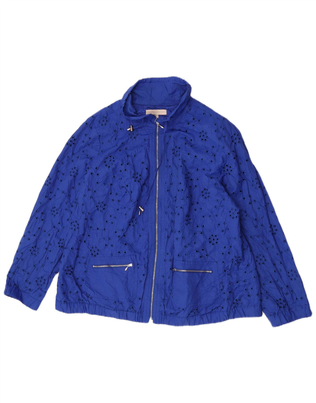 Jachetă bomber pentru femei Laura Ashley UK 20 2XL Bumbac albastru