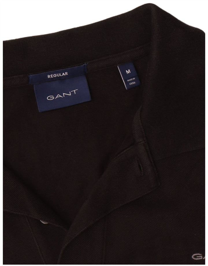 Tricou polo pentru bărbați Gant, bumbac mediu negru