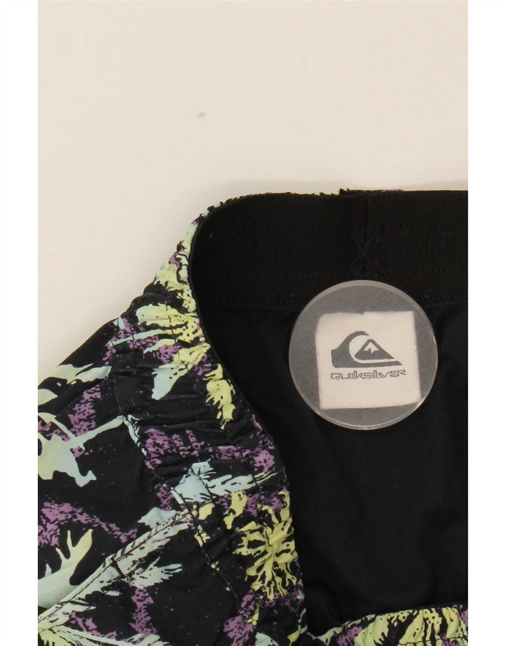 Pantaloni scurți de înot grafic Quiksilver pentru băieți 9-10 ani poliester negru mediu