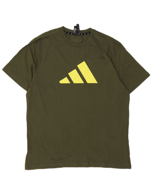 Tricou grafic pentru bărbați Adidas Top XL Kaki Bumbac