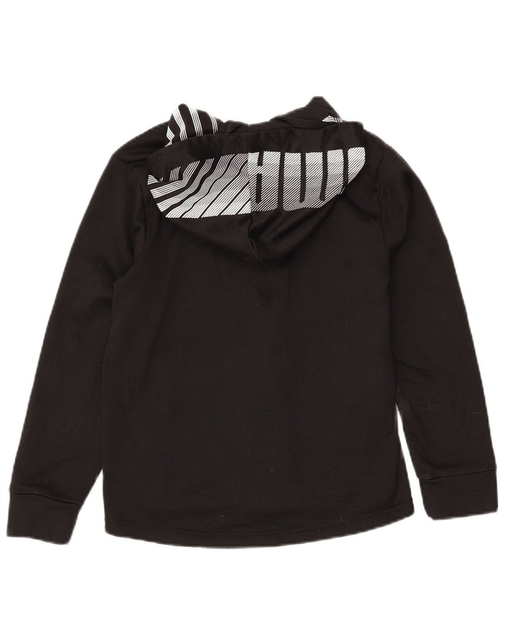 Pulover PUMA Graphic Zip Hoodie pentru băieți 10-11 ani Poliester mediu negru