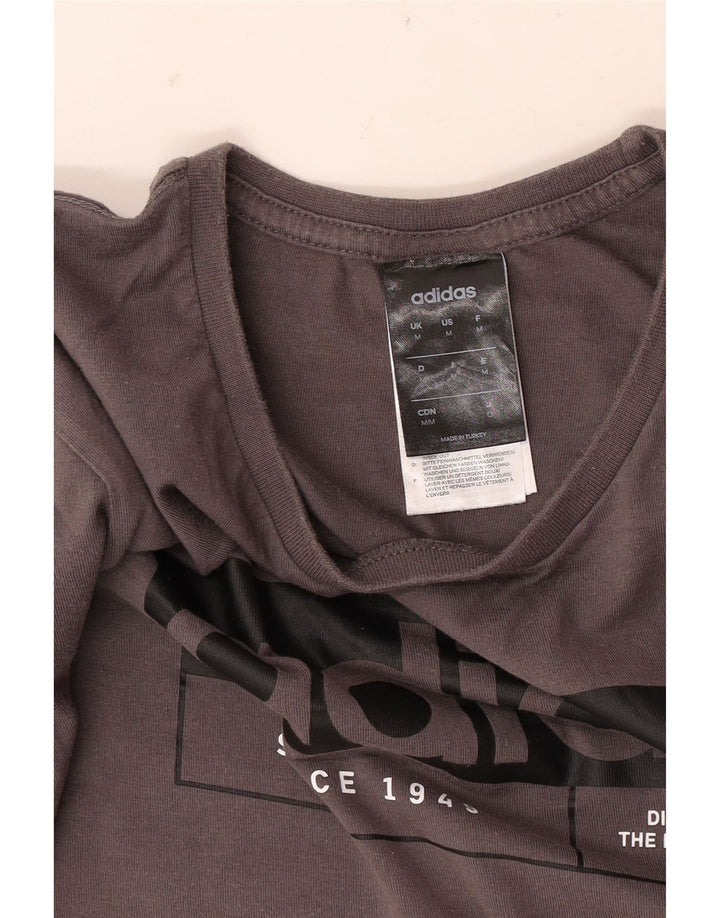 Tricou grafic pentru bărbați Adidas Top, bumbac, gri mediu