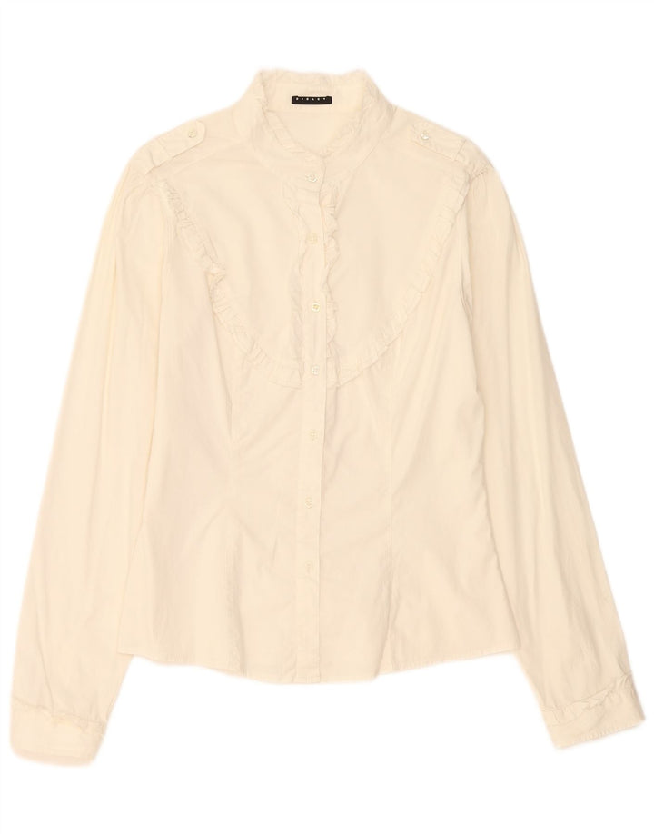 Cămașă militară cu volane pentru femei Sisley UK 12 Medium White
