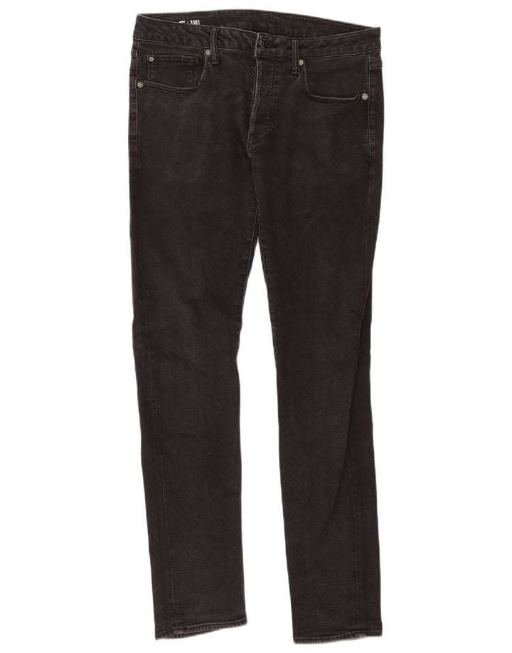 Blugi G-Star 3301 Slim pentru bărbați W32 L34 bumbac negru