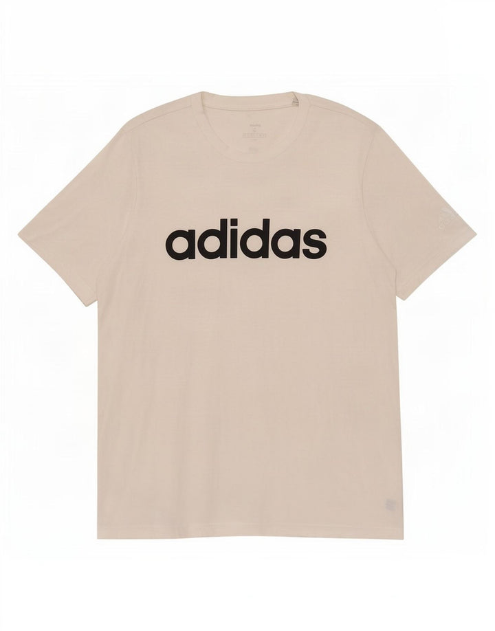 Tricou grafic Adidas pentru bărbați Top mare din bumbac alb
